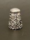 Vintage 925 Sterling Silver Thimble Taxco Mexico Ornate Leaves Vines Wire Work