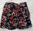 Zara Women   s High Rise Floral Chiffon Ruffle Ruched Mini Skirt Lined Xs