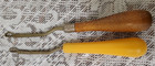 2 Vintage Latch Hook Tools Wood Handle Usa Yellow Plastic Handle Korea