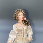 Miniature Dollhouse 1 12 Scale Porcelain Victorian Lady Woman In Cream Dress