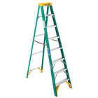Werner 8 Ft Fiberglass Folding Stepladder  Ribbed Non-conductive 225 Lb Capacity