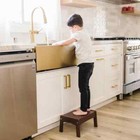 Slatted Wooden Step Stool For Kids And Adults Measures 14 X 9 5 X 7 Inches Id   