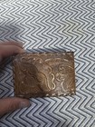 Vintage Hand Tooled Leather Bifold Wallet Mexico Eagle Floral Laced Edges