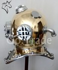 Antique 18  Helmet Brass Diving Divers Helmet Mark V Us Navy Helmet Marine Scuba