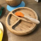 Avanchy Bamboo  Set 2 Divided Plates 1 Bowl Suction Baby  3 Spoons Extra Rings