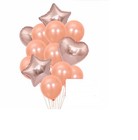 Rose Gold Balloons 14 Pc Set Heart Star Foil Latex Birthday Wedding Party