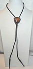 Signed G  Zinn Sterling Silver Southwestern Bolo Tie Scenic Agate Stone Vintage