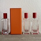 3  Hermes Rose Ikebana Hermessence 100ml Empty Perfume Bottles Leather Caps Box