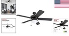 Bronze 52 Inch Ceiling Fan With Led Light - Versatile For Indoor And Outdoor