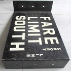 Vintage Trolley Interurban Or Bus Station 2-sided Sign Fare Limit South North