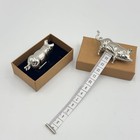 Antique-inspired Pig Mini Tape Measure  Vintage Brass Sewing Silvery 