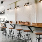Adjustable Industrial Bar Stool Vintage Counter Height Round Seat Kitchen Chair
