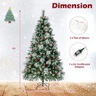 6 Ft Pre-lit Artificial Christmas Tree Hinged With Pine Needles 350 Led Lights