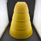 Vintage Set Of 4 Pyrex Bright Yellow Nesting Mixing Bowls 401 - 402 - 403 - 404