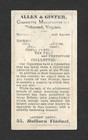 C1880 s N58 Allen Ginter Tobacco Card - Our Little Beauties - Hand At Chin
