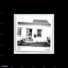 Old Vintage Square Photo Trio Man Women Outside House 1969 Snapshot Picture