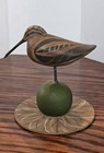  Carved Miniature Wooden Bird Folk Art Snipe Hunting Style Decoy 