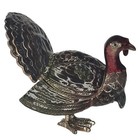 Monet Wild Turkey 2011 Enamel Trinket Box  w Wishbone Charm Thanksgiving Figure