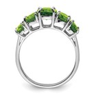 Sterling Silver Rhodium Peridot Ring Size 7