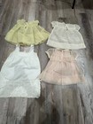 Vtg 1950s Baby Toddler Girl Dress Lot 4 Pc Sheer Smocked Ruffles Sheer