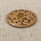Antique Victorian Gilt Brass 33mm Openwork Button Floral Scroll Shank Pierced