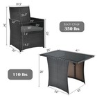 Patiojoy Patio 3pcs Rattan Furniture Set Cushion Sofa Armrest Garden Deck Gray