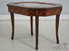 F75240  French Louis Xv Rams Head Marble Top Inlaid Coffee Table