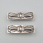 Set Of 2  1 Pair  925 Sterling Silver Southwestern Concho Hair Clips Barrettes