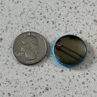 Vintage Creative House Happy Smiley Face Hippie Light Blue Pinback Button  48147