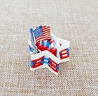 Dollhouse Miniature Patriotic Basket 1 12 Scale Rustic Artisan Ter Vintage Flag