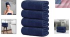 Ultimate Comfort  4 Navy Bath Towels Set - Extra Large 30x60   Super Absorbent