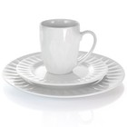 White Porcelain Dinnerware Set 18-piece W  Diamond Exterior   4 Dinnerware Sets