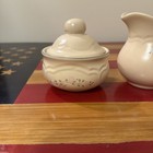 Pfaltzgraff Heirloom Remembrance Cream Pitcher And Sugar Bowl Set Retired  vtg