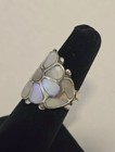 Native American Zuni Sterling Silver Mop Shell Frank Vacit Flower Inlay Ring