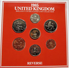 1985 Royal Mint 7 Piece Uncirculated Coin Collection United Kingdom Set