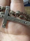 Vintage 925 Sterling Silver Rosary Beads 1950s