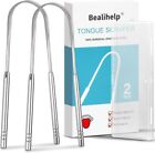 2 Pack Tongue Scraper  100  Surgical 304 Stainless Steel Tongue Cleaner For Adul