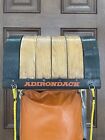 Vintage Adirondack 61  Toboggan 2-toned Wood Sled W  Original Orange Vinyl Pad