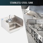 Wilprep Nsf 14  Commercial Kitchen Stainless Steel Wall Mount Sink Side-splashes