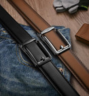 Men Ratchet Belt 2 Pack  Click Sliding Leather Belt Adjustable