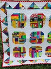 New Handmade Bright Scrappy Fun Baby Crib Size Patchwork Quilt  40  X 48 