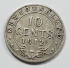 1912 Newfoundland 10 Cents   F    Silver   World Silver Coin