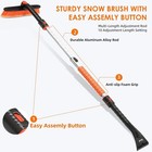 47 2  Snow Brush   Ice Scraper For Car     360   Pivot Head  Extendable  Orange