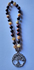 27 Bead Mala Tigers Eye Hand Knotted With Tree Of Life Charm For Meditation
