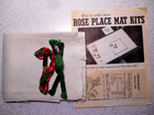 8 Pc Paragon Belgian Linen Stamped Cross Stitch Rose Placemats   Napkins   Floss