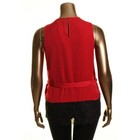 Michael Kors Women s Red Currant Petite Belted Lace-trim Tunic Shirt Top Pl Tedo