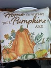Nwot    home Is Where Your Pumpkins Are  Throw Pillow Embroidered Autumn Fall 18   