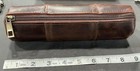 Vintage Leather Pencil Case Pouch  Full Grain Leather Zippered Pen Pouch Station