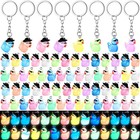 100 Pcs Glow In The Dark Mini Duck Keychains  3d Luminous Resin Charm Set