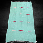 Mexican Blanket Thunderbird   Mint Serape Cobija   Vintage Style Made In Mexico